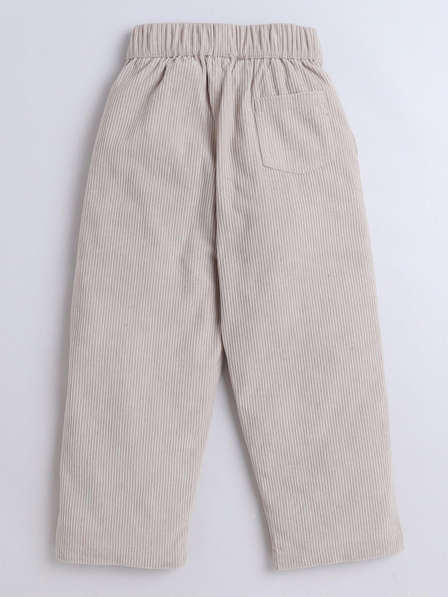 Corduroy 2 Side Pocket And 1 Back Pocket Trouser-Beige