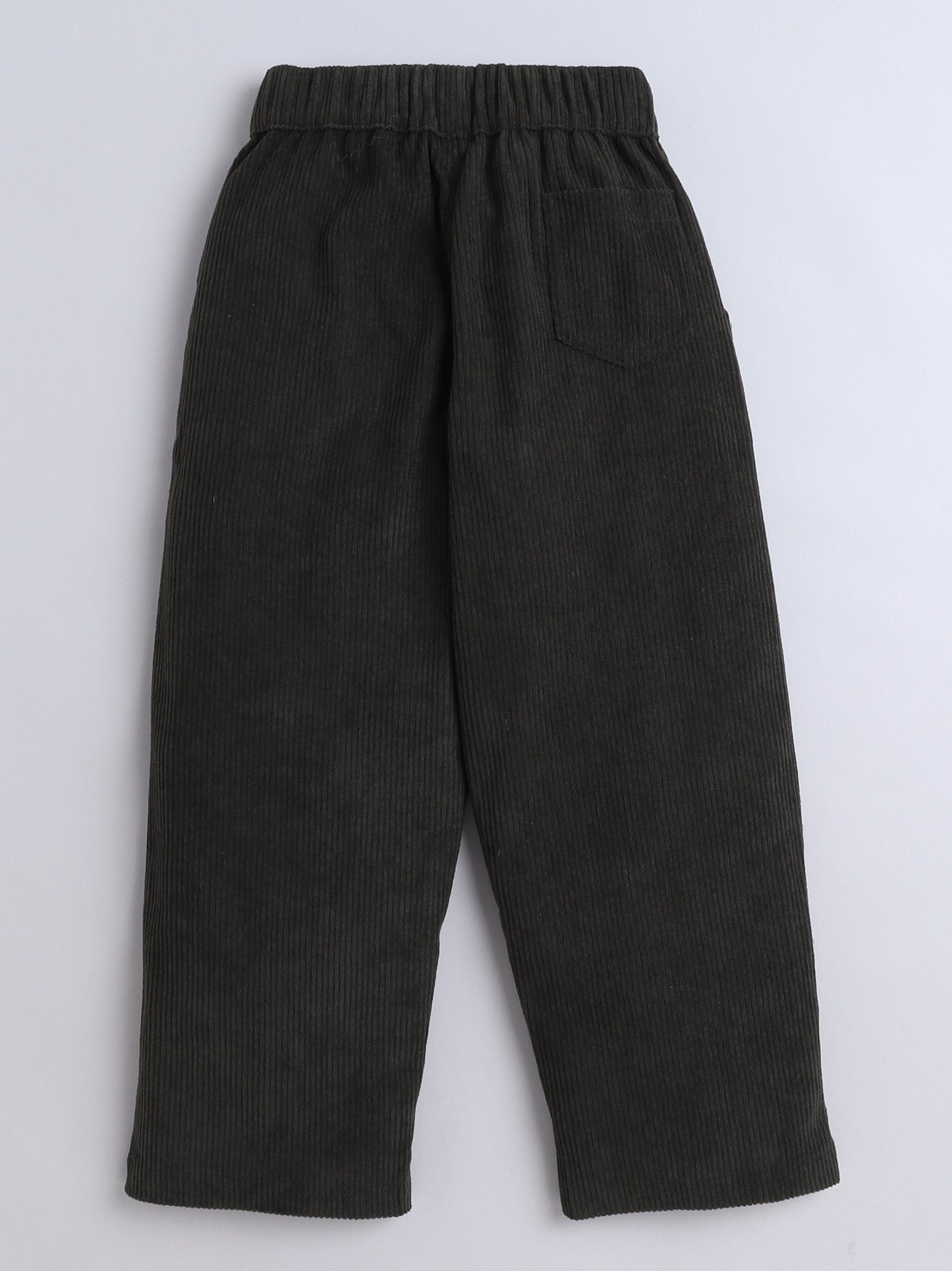 Corduroy 2 Side Pocket and 1 Back Pocket Trouser-Green