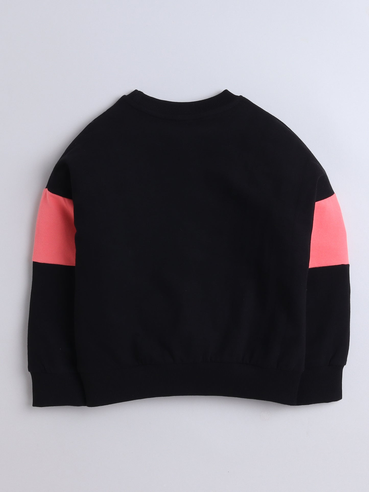 Cotton Terry Full Sleeves Colour Blocked Sweatshirt With Solid Pajama