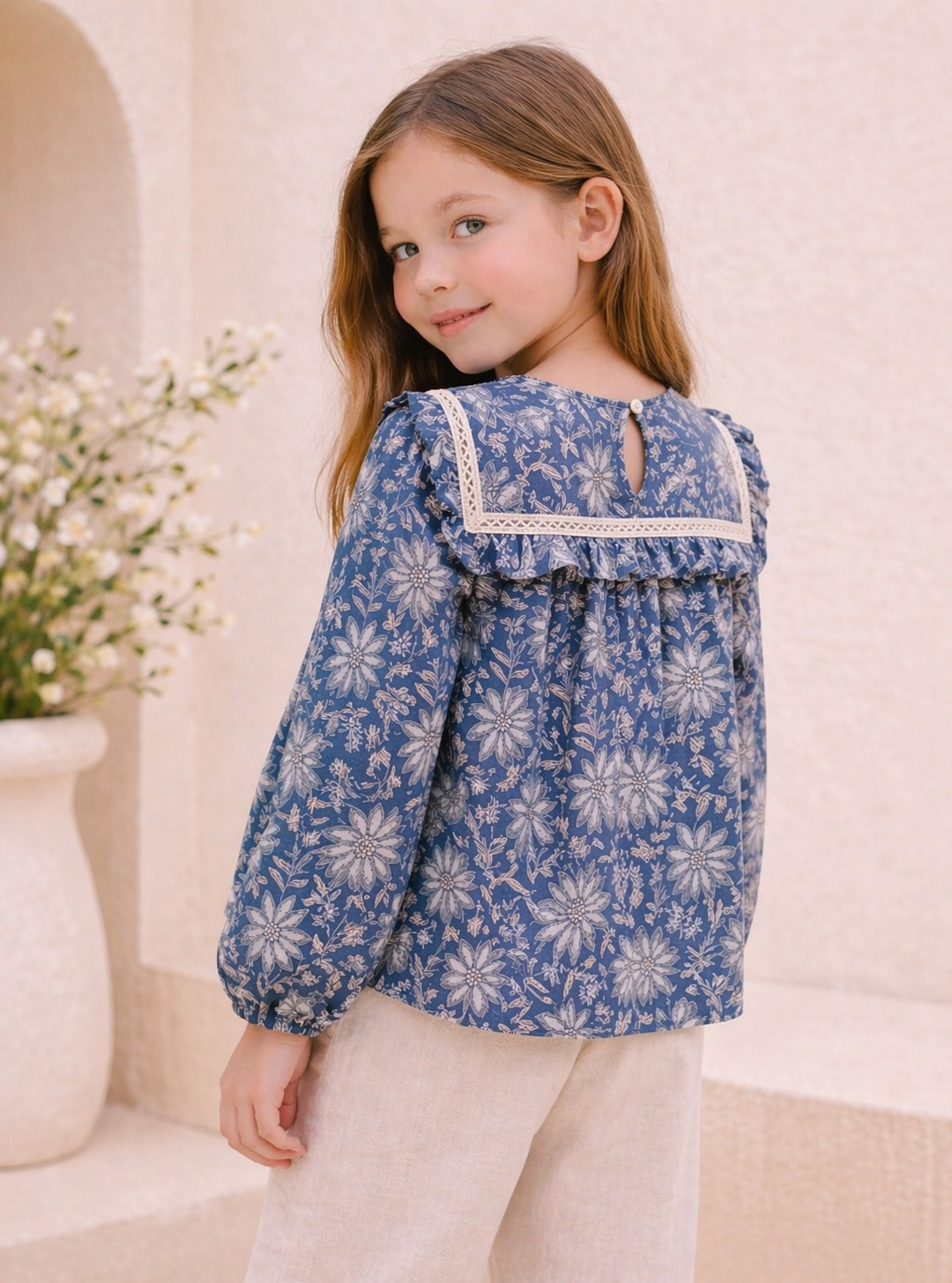 100% Cotton Full Sleeves Floral Print Top