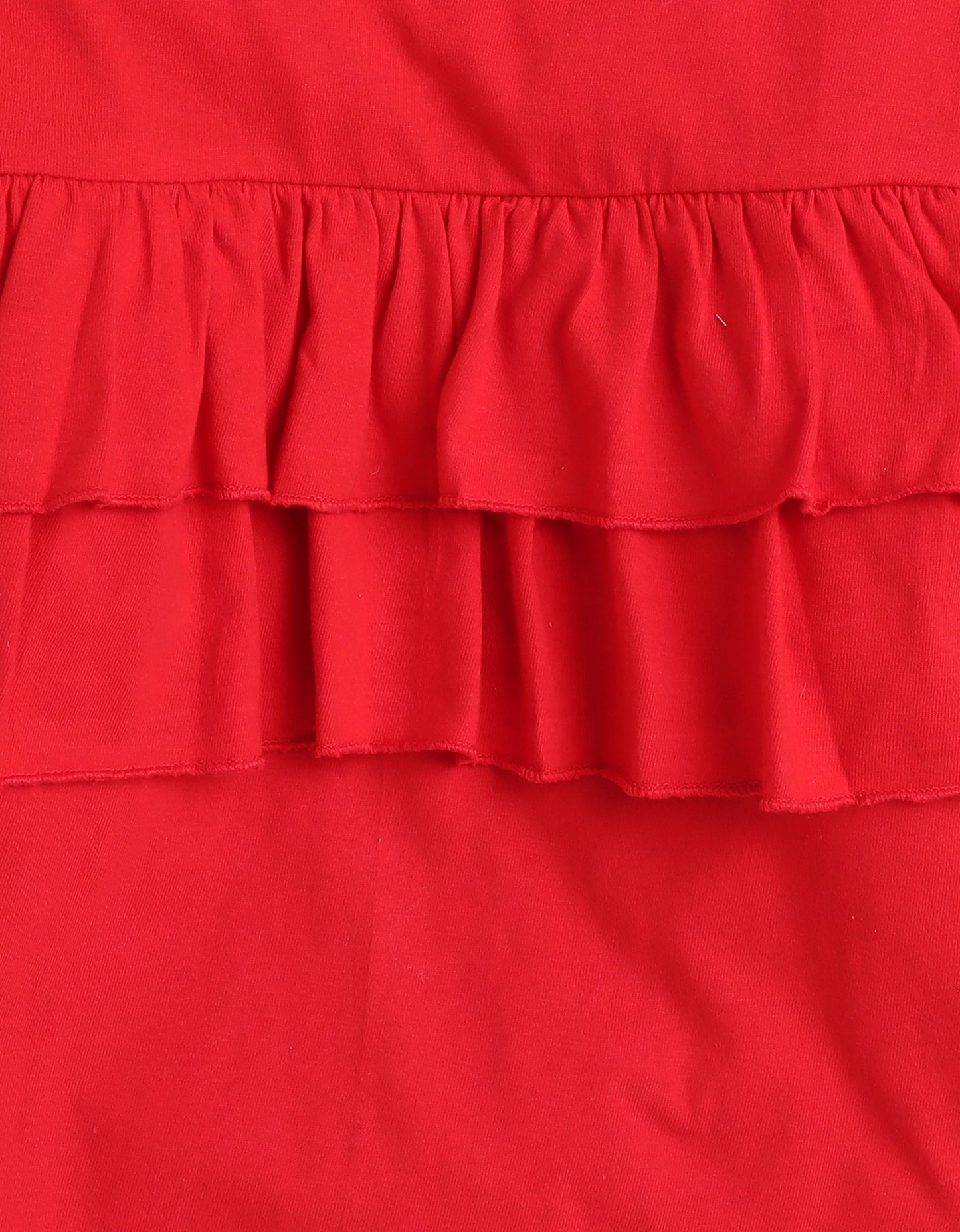 Full Sleeves Frill Detailed Solid Cotton Terry Top