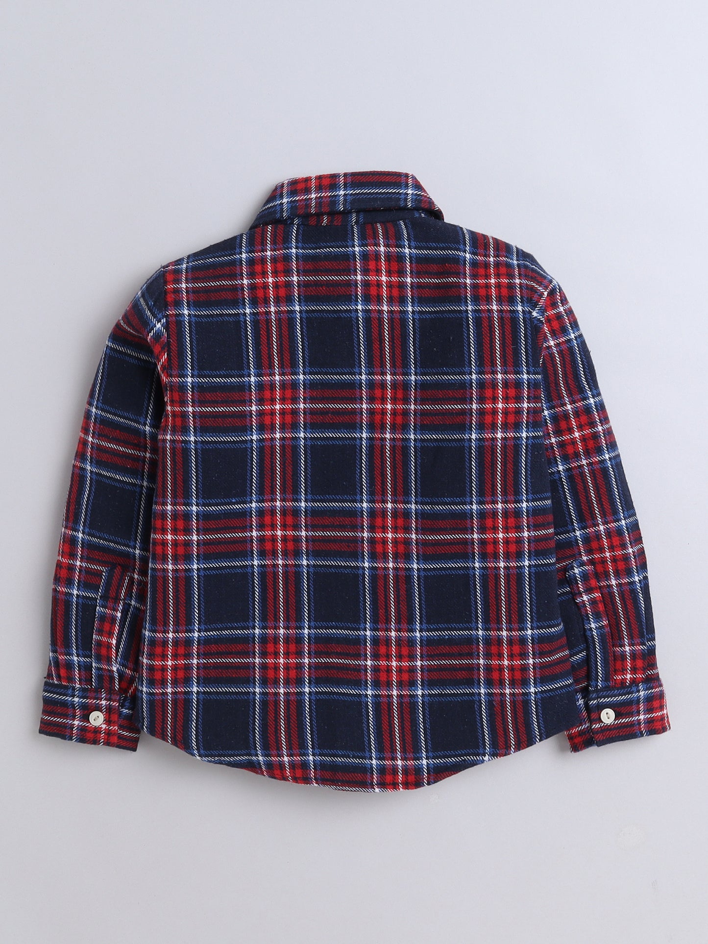 Woolen Check Full Sleeves Shirt With One Side Pocket