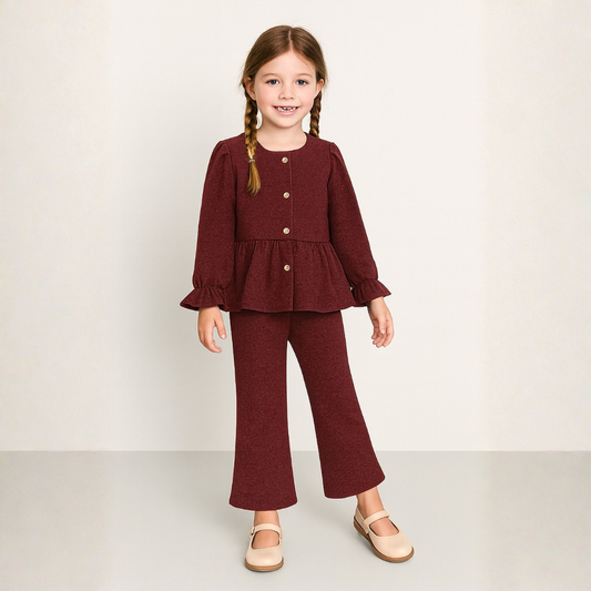 Terry Full Sleeves Front Open Top With Bottom