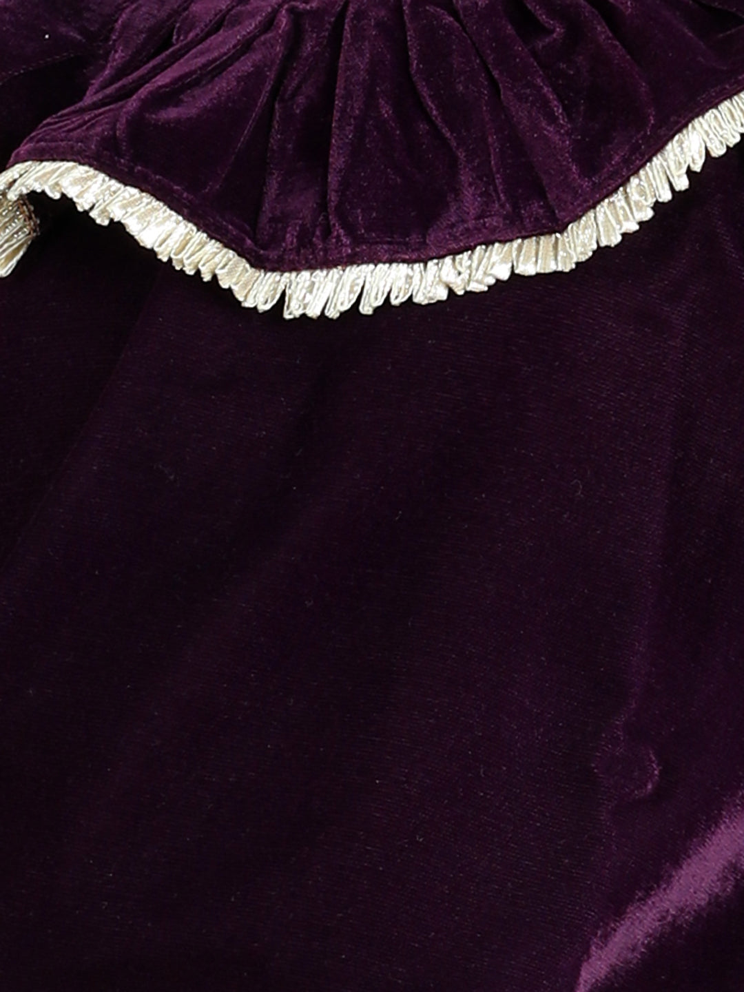 Full Sleeves Frill Detailed Party Wear Velvet Top With Flounce Bottom Designed Pencil Skirt