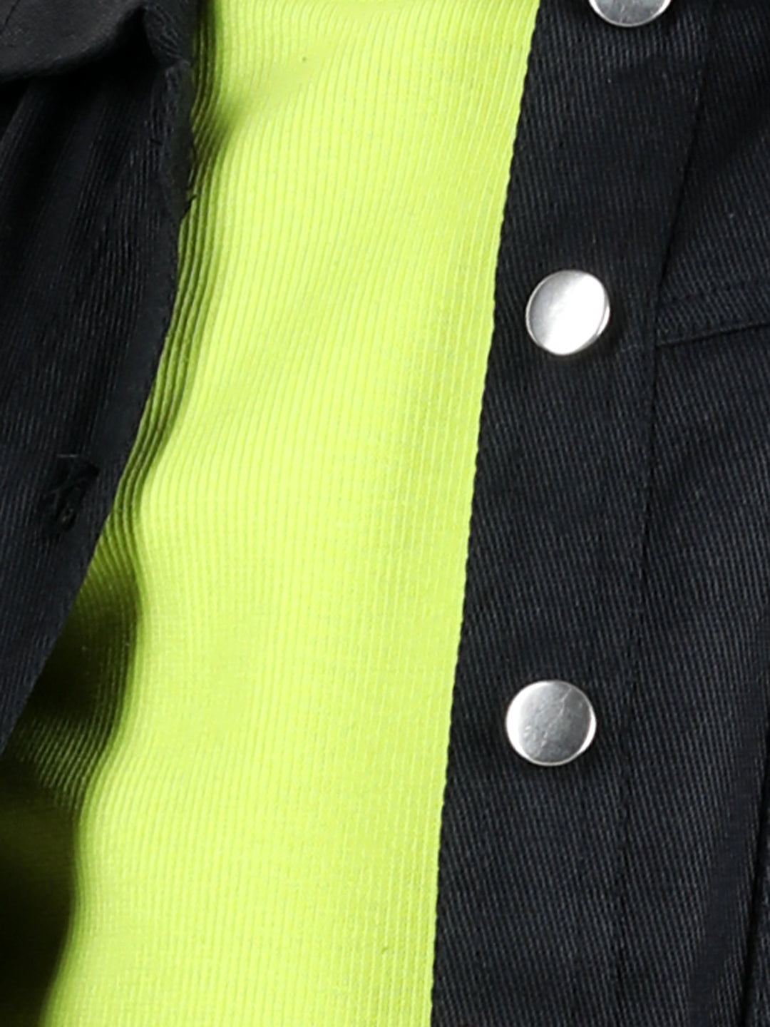 Full Sleeves Solid Front Pockets Jacket & Pant With Crop Top