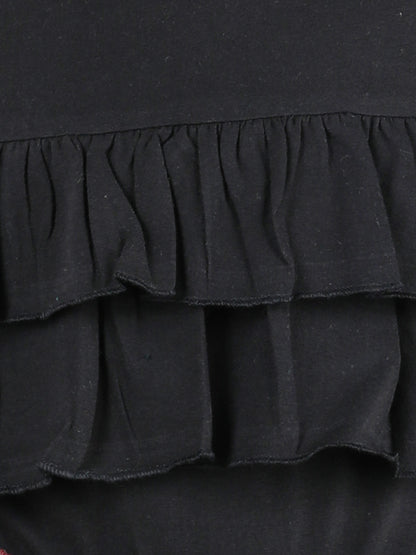 Full Sleeves Layered Frill Detailed Top With Plaid Checked Side Pockets Woollen Pant