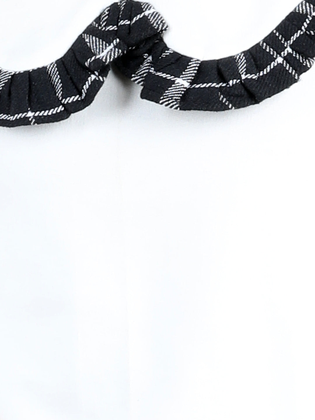 Full Sleeves Frill Detailed Tartan Checked Autumn Winter Wear Peter Pan Collared Sweatshirt & Woollen Skirt