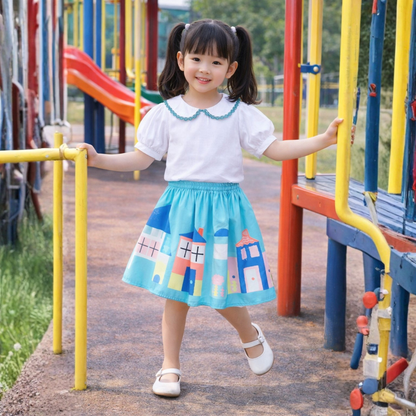 Cotton Sinker Off Shoulder Top With Skirt
