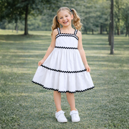 Cotton Sleeve less Lace detailed Dress