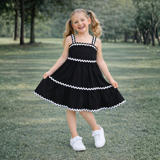 Cotton Sleeve less Lace detailed Dress