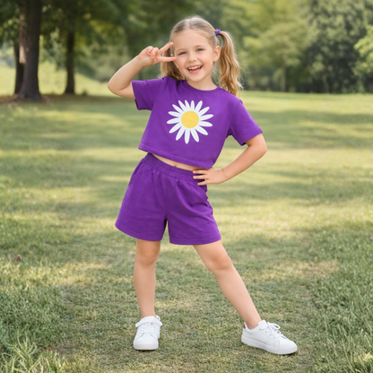 Cotton Terry Half Sleeves Loss Fit T-shirt With Shorts Co Ords