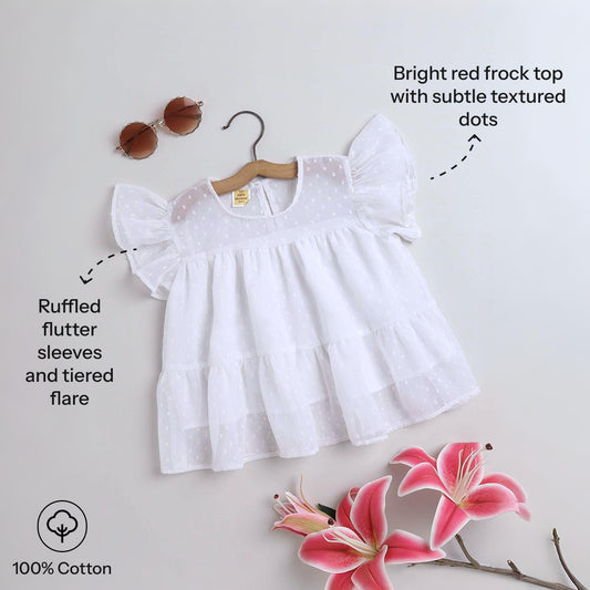 Aww Hunnie Georgette Butti Lyred Top - Pure, Chemical-Free Kidswear