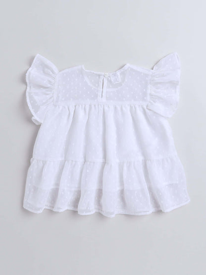 Aww Hunnie Georgette Butti Lyred Top - Pure, Chemical-Free Kidswear
