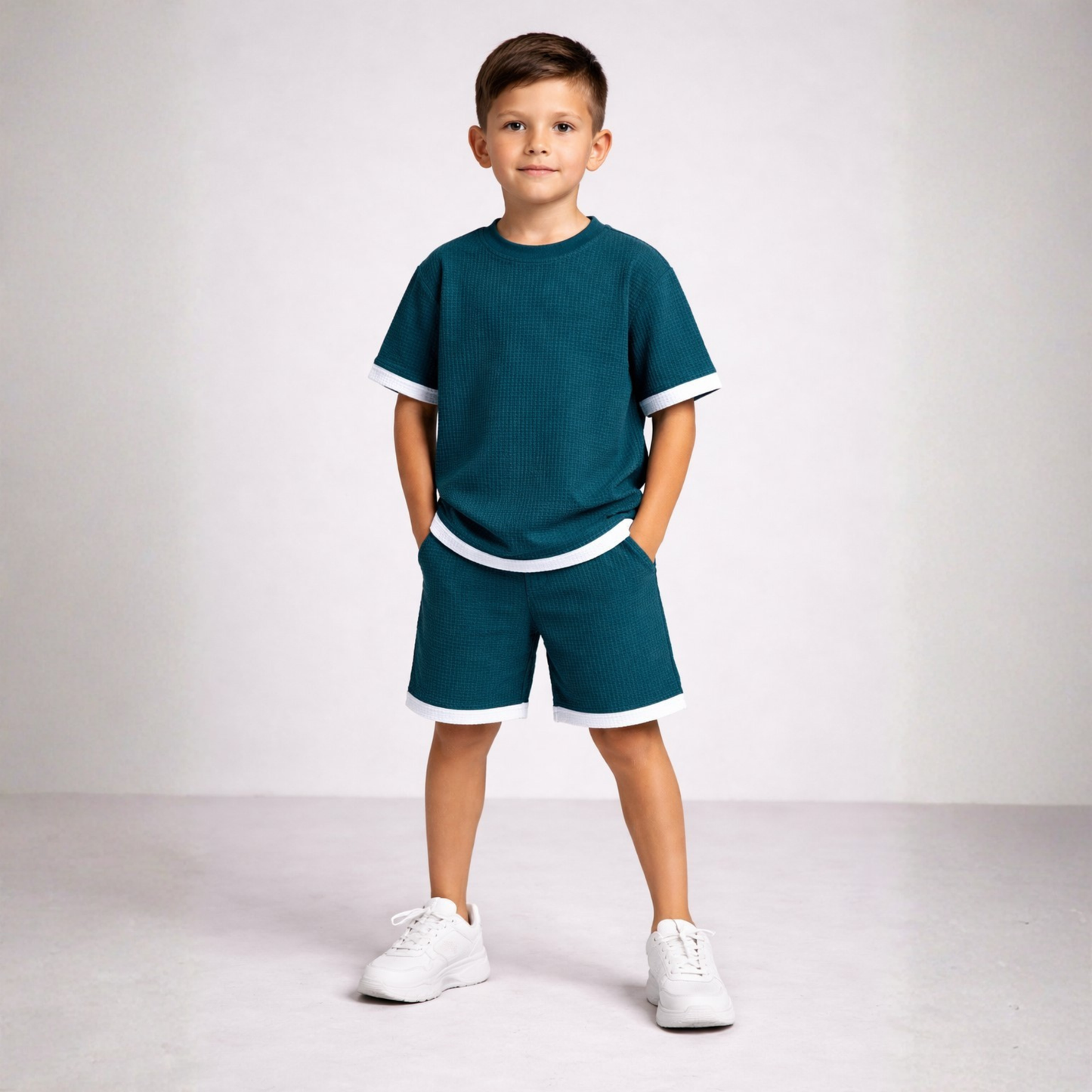 Cotton Blend Half sleeves Round T-shirt with shorts Co Ords