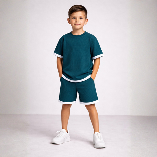Cotton Blend Half sleeves Round T-shirt with shorts Co Ords