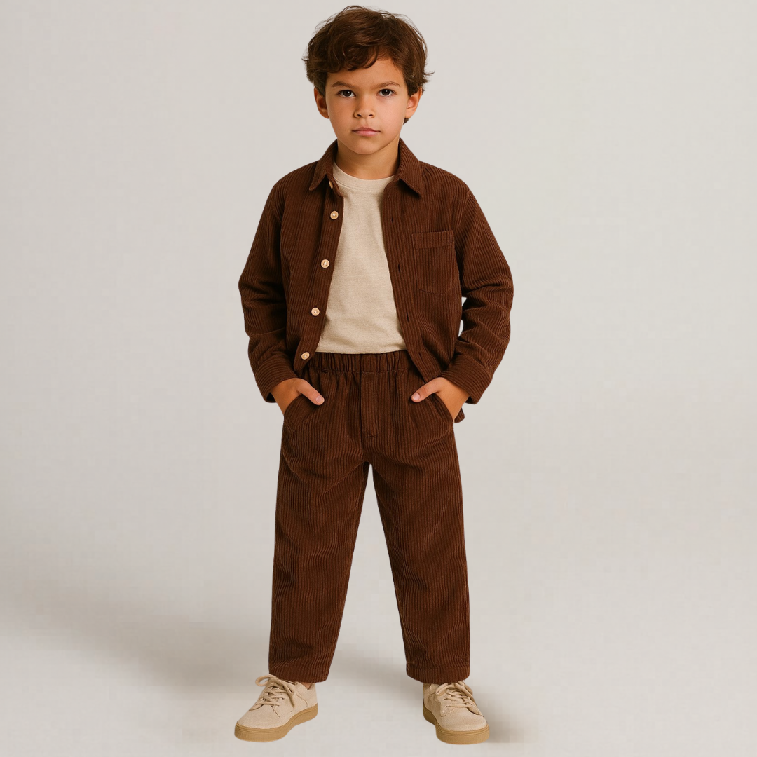 Cordoury Fabric Full Sleeves Shirt With Trouser And Half Sleeves T-shirt