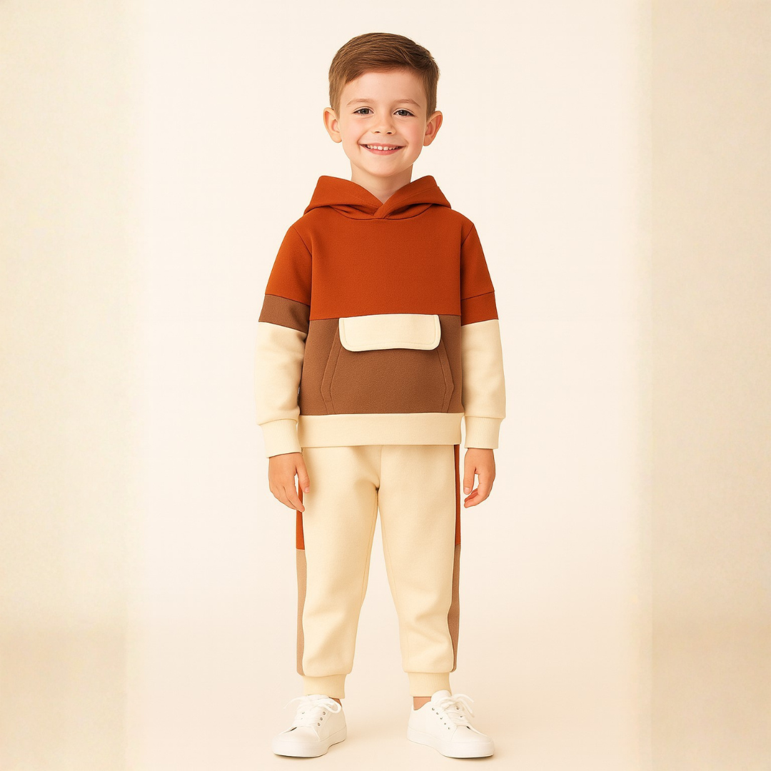 Cotton Terry Full Sleeves Huddy Front Pocket Jogger Set