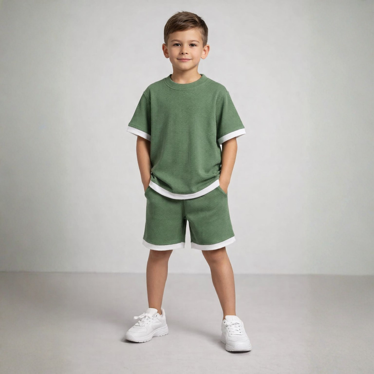 Cotton Blend Half sleeves Round T-shirt with shorts Co Ords