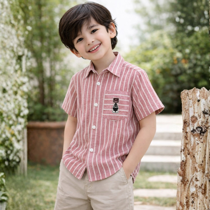 100% Cotton Half Sleeves stripes Shirt