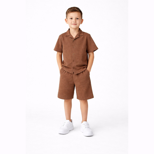 Cotton Blend Half sleeves Collar shirt with shorts Co Ords