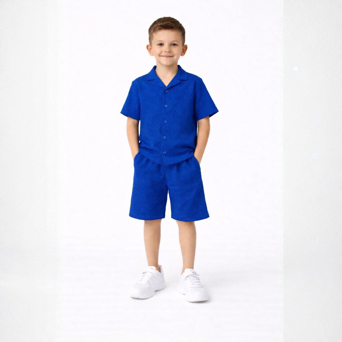 Cotton Blend Half sleeves Collar shirt with shorts Co Ords
