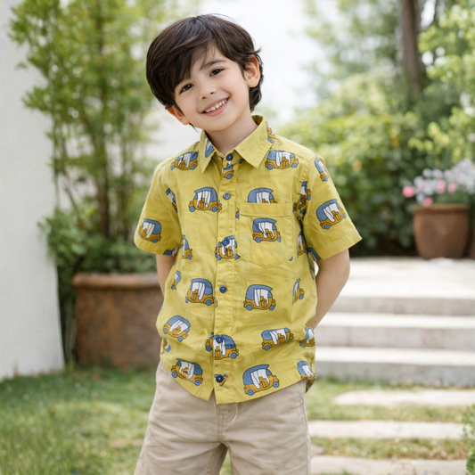 Cotton Half Sleeves Printed Shirt