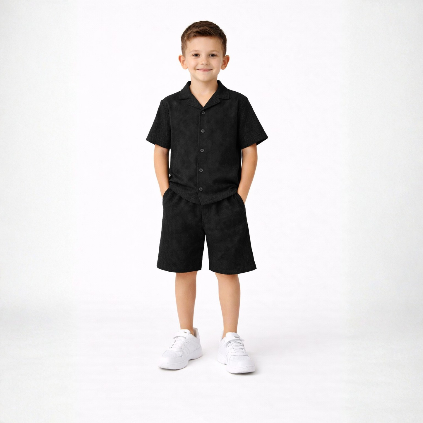 Cotton Blend Half sleeves Collar shirt with shorts Co Ords