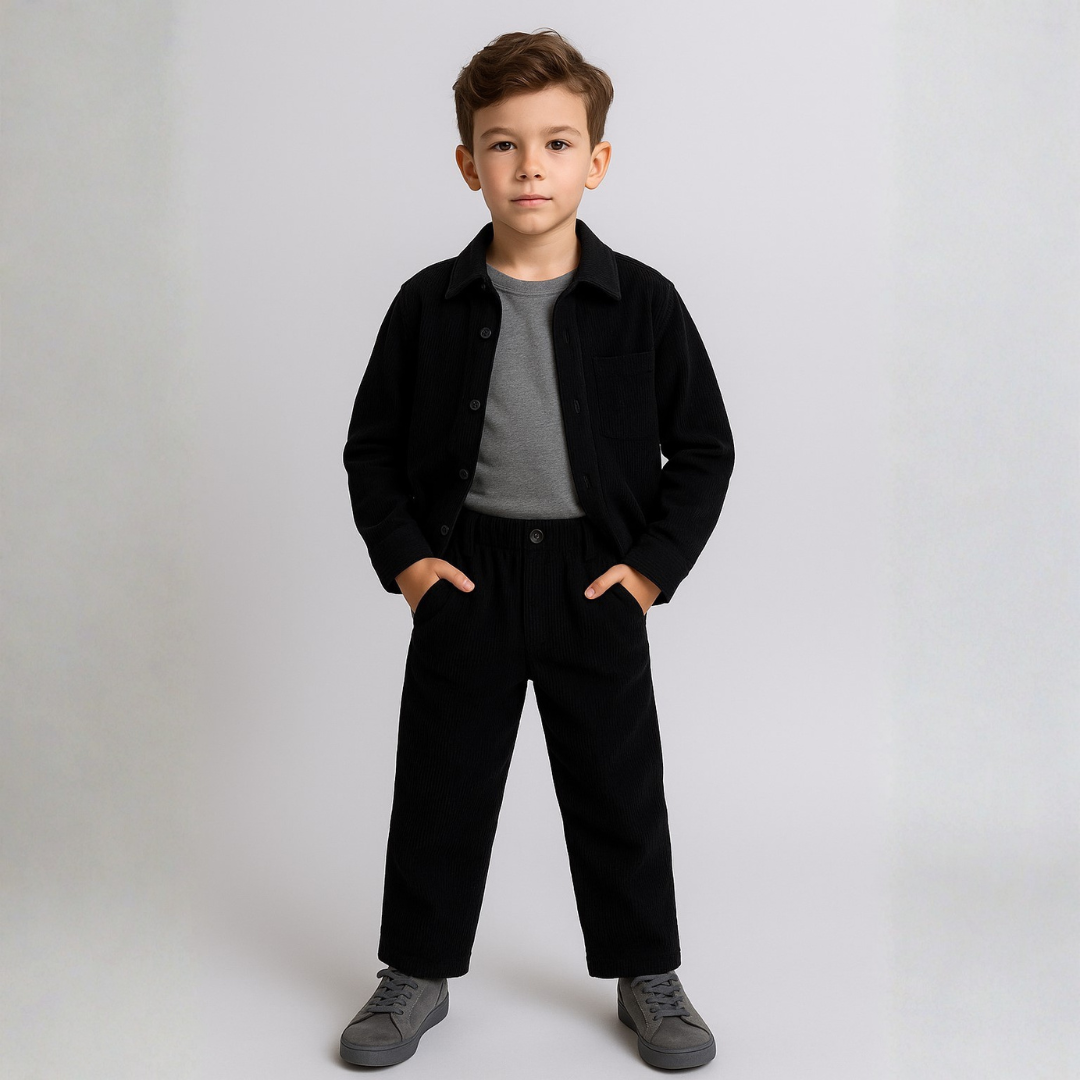 Cordoury Fabric Full Sleeves Shirt With Trouser And Half Sleeves T-shirt