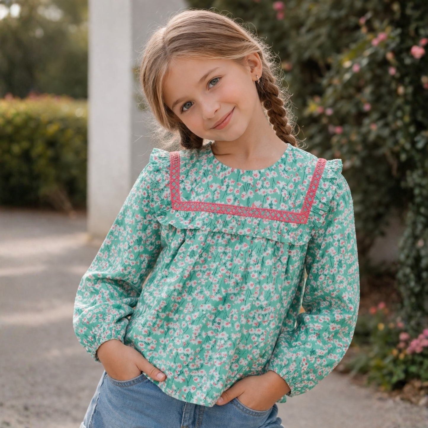 100% Cotton Full Sleeves Floral Print Top
