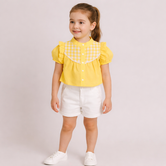 Aww Hunnie Cotton Half Sleeves Top With Shorts