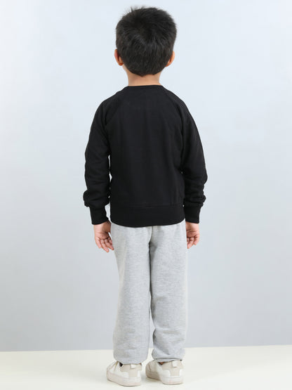 Full Sleeves Button Detailed Solid Autumn Winter Wear Sweatshirt & Side Pockets Joggers Set
