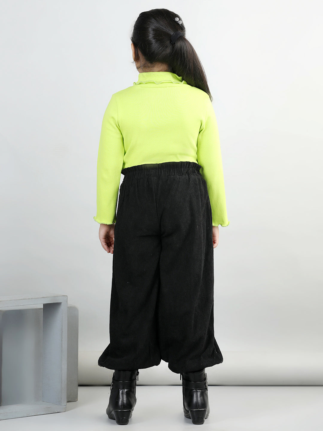 Corduroy Full Sleeves High Neck Tee With 2 Side Pocket Joggers For Autumn & Winter