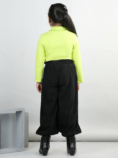 Corduroy Full Sleeves High Neck Tee With 2 Side Pocket Joggers For Autumn & Winter
