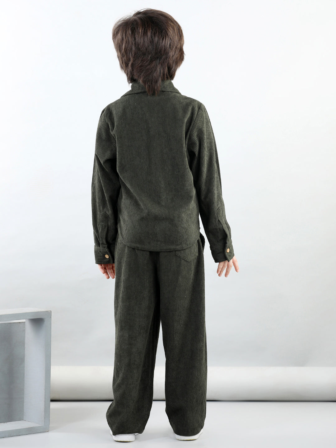 Corduroy Full Sleeves Shirt With 2 Side Pocket Joggers For Autumn & Winter