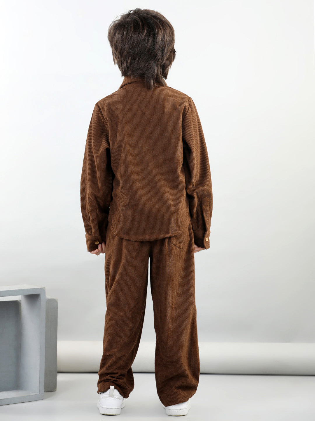 Corduroy Full Sleeves Shirt With 2 Side Pocket Joggers For Autumn & Winter