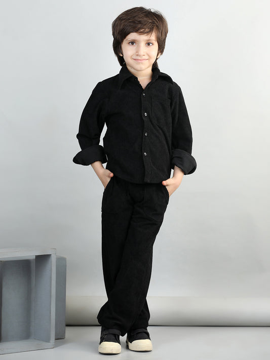 Corduroy Full Sleeves Shirt With 2 Side Pocket Joggers For Autumn & Winter