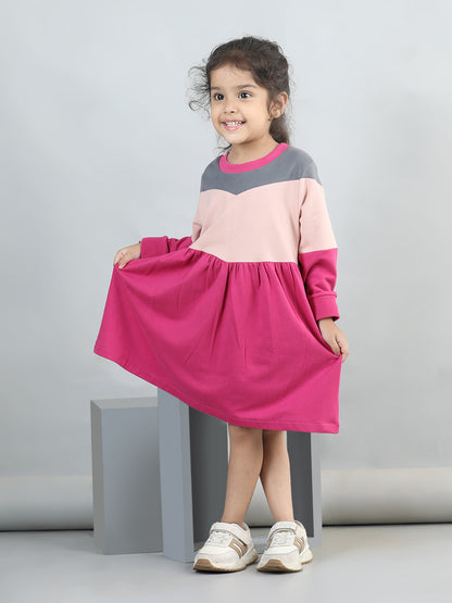 Full Sleeves Colour Block Dress