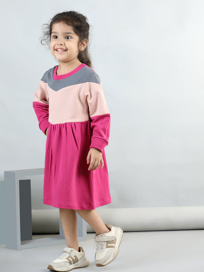 Full Sleeves Colour Block Dress