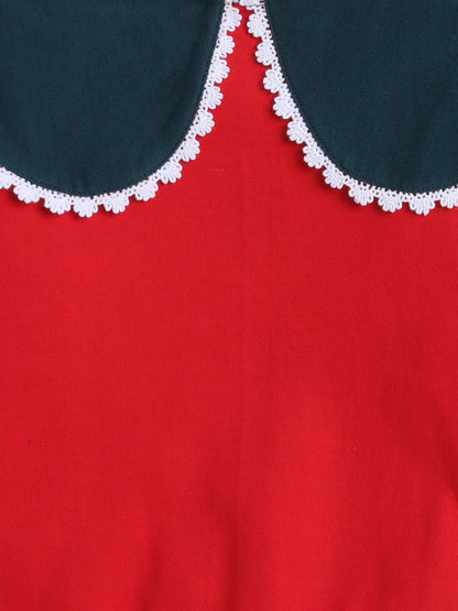 Cotton Terry Full Sleeves Colour Blocked Lace Embellished Sweatshirt