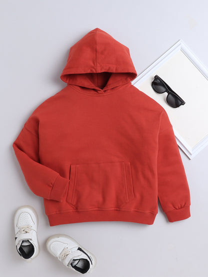 Full Sleeves Solid Hooded Sweatshirt