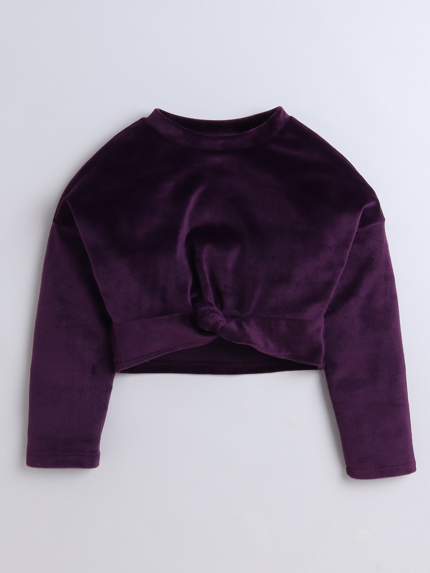 Full Sleeves Front Knot Super Soft Crop Top