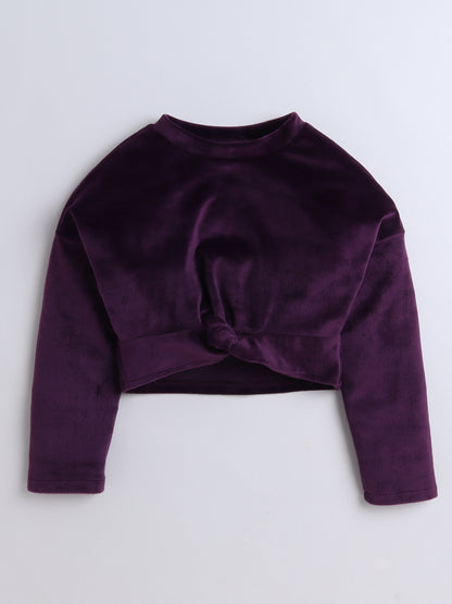 Full Sleeves Front Knot Super Soft Crop Top