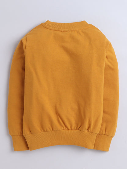 Pack Of 2 Cotton Terry Full Sleeves Solid Sweatshirts- Mustard & Green