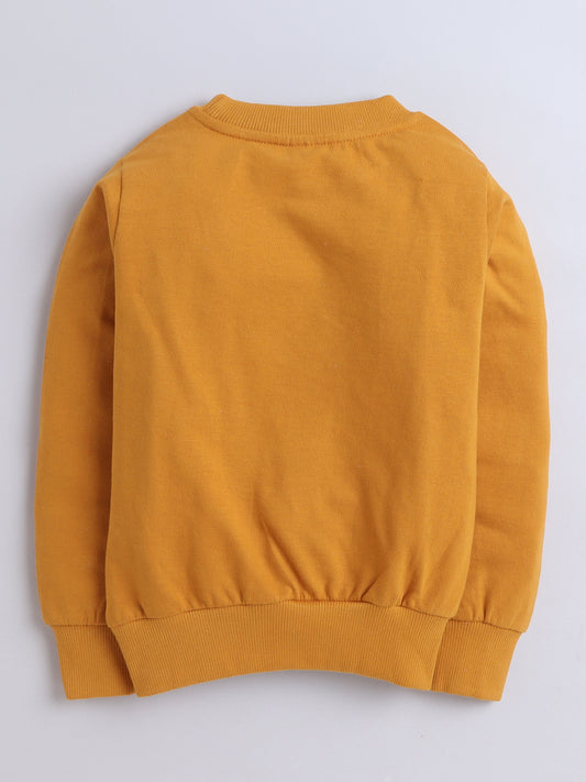 Pack Of 2 Cotton Terry Full Sleeves Solid Sweatshirts- Mustard & Green