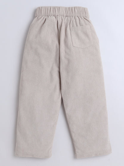 Corduroy 2 Side Pocket And 1 Back Pocket Trouser-Beige
