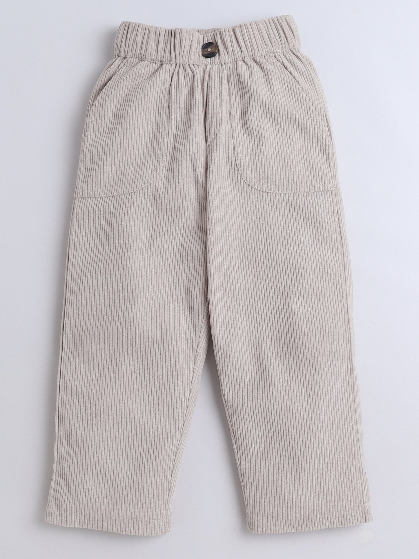 Corduroy 2 Side Pocket And 1 Back Pocket Trouser-Beige