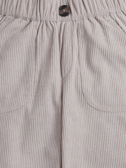 Corduroy 2 Side Pocket And 1 Back Pocket Trouser-Beige