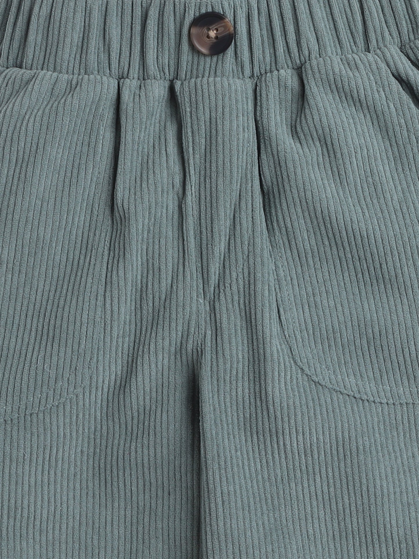 Corduroy 2 Side Pocket And 1 Back Pocket Trouser-Green