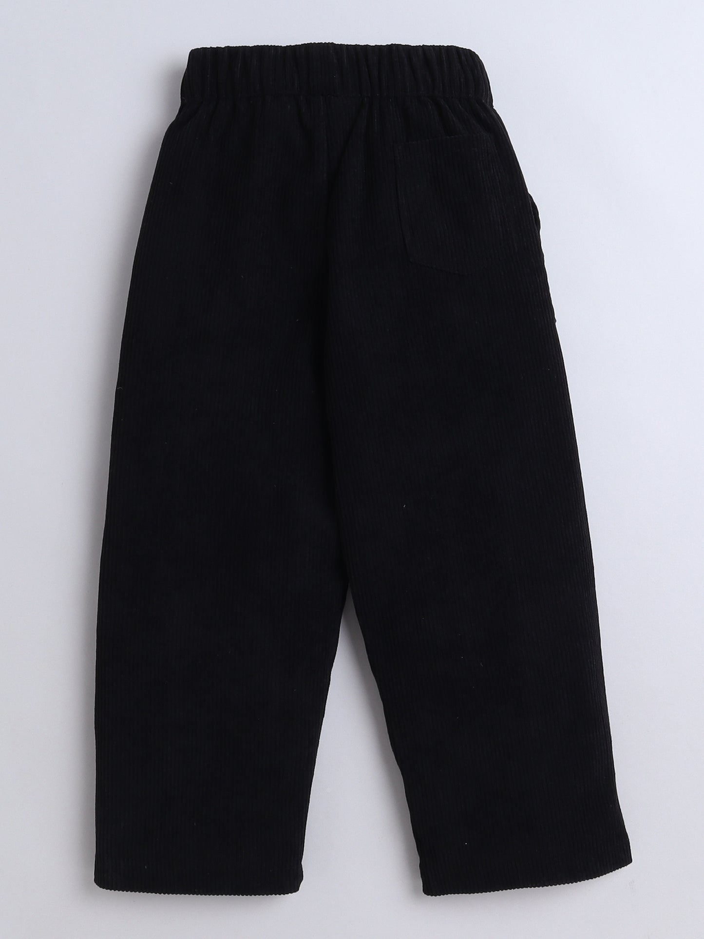 Corduroy 2 Side Pocket And 1 Back Pocket Trouser-Black