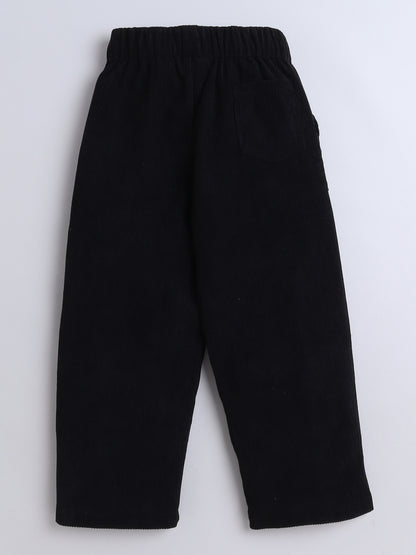Corduroy 2 Side Pocket And 1 Back Pocket Trouser-Black